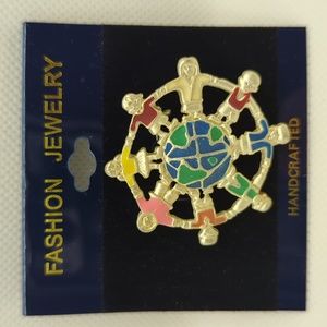 Children Around the World Pin Brooch